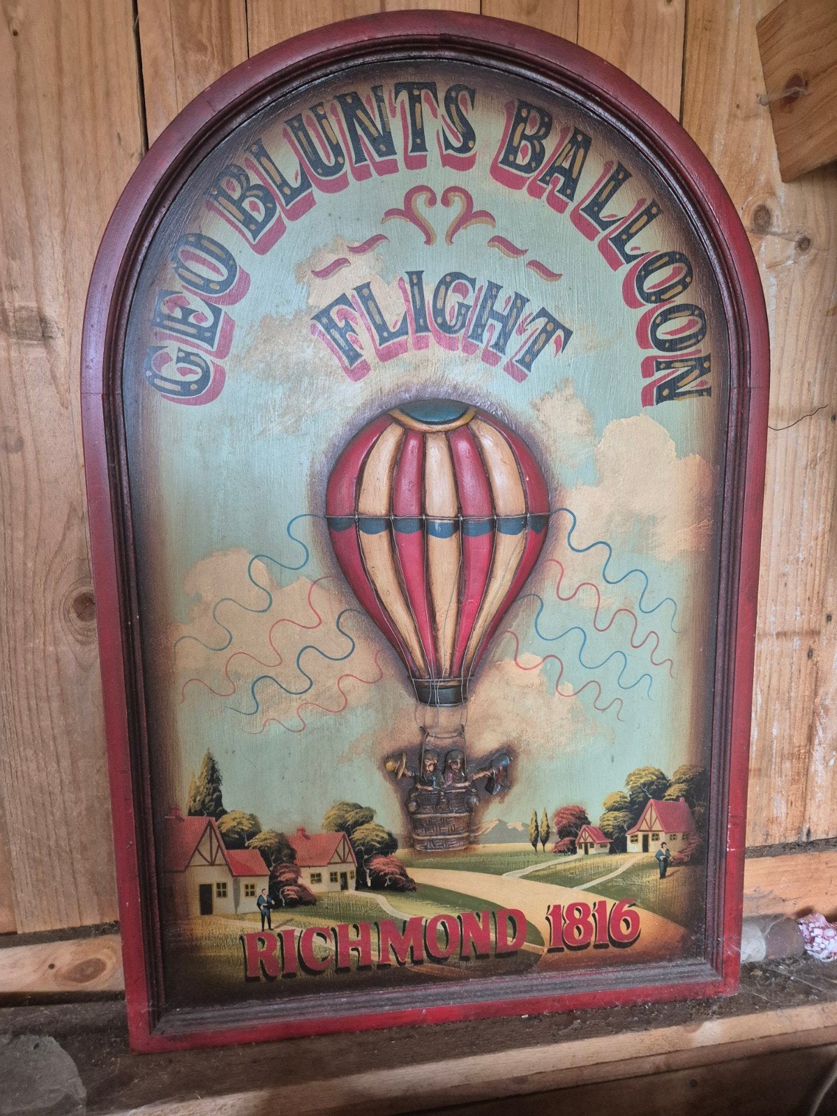 "Geo Blunts Balloon Flight Richmond 1816" Wanddecorat, Ophalen of Verzenden, Zo goed als nieuw