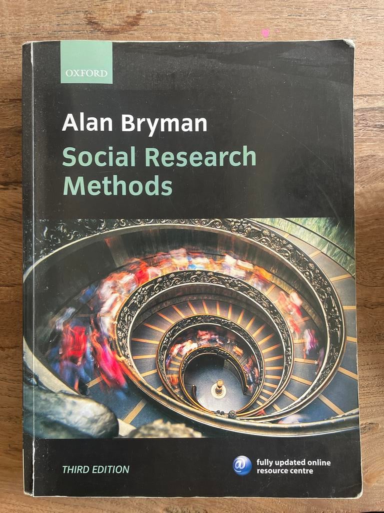 Social Research Methods - Alan Bryman (Third Edition), Ophalen, Gamma, Gelezen, HBO