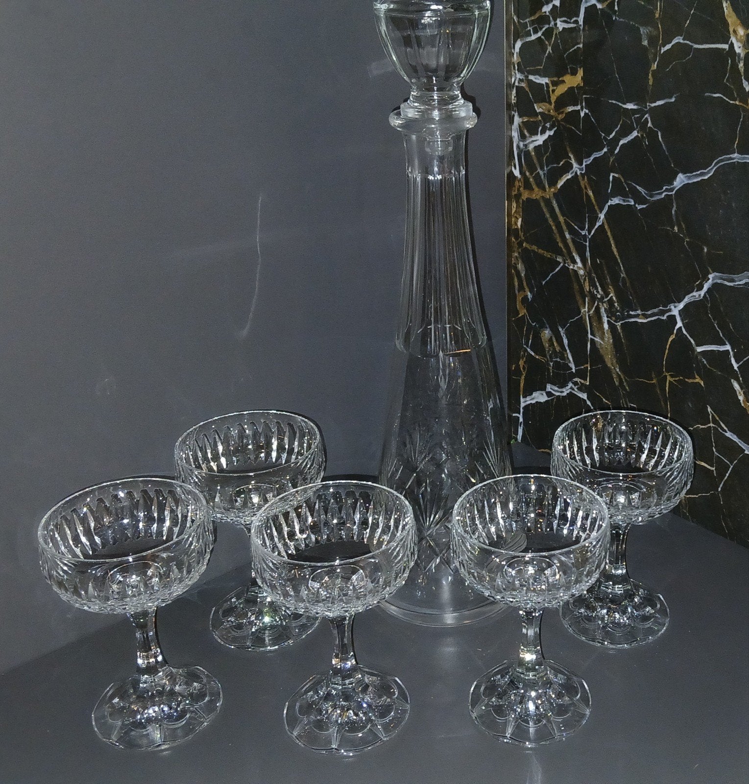 Cristal d'Arques karaf met diverse glazen set, Ophalen