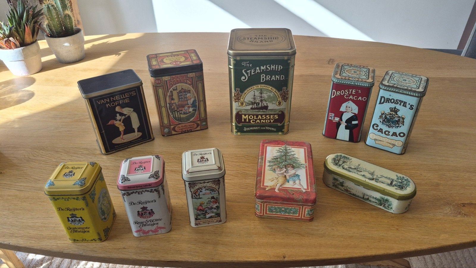 Verzameling vintage blikken: Droste, De Ruijter, Van Nelle, Verzamelen, Ophalen, Gebruikt, Overige, Droste