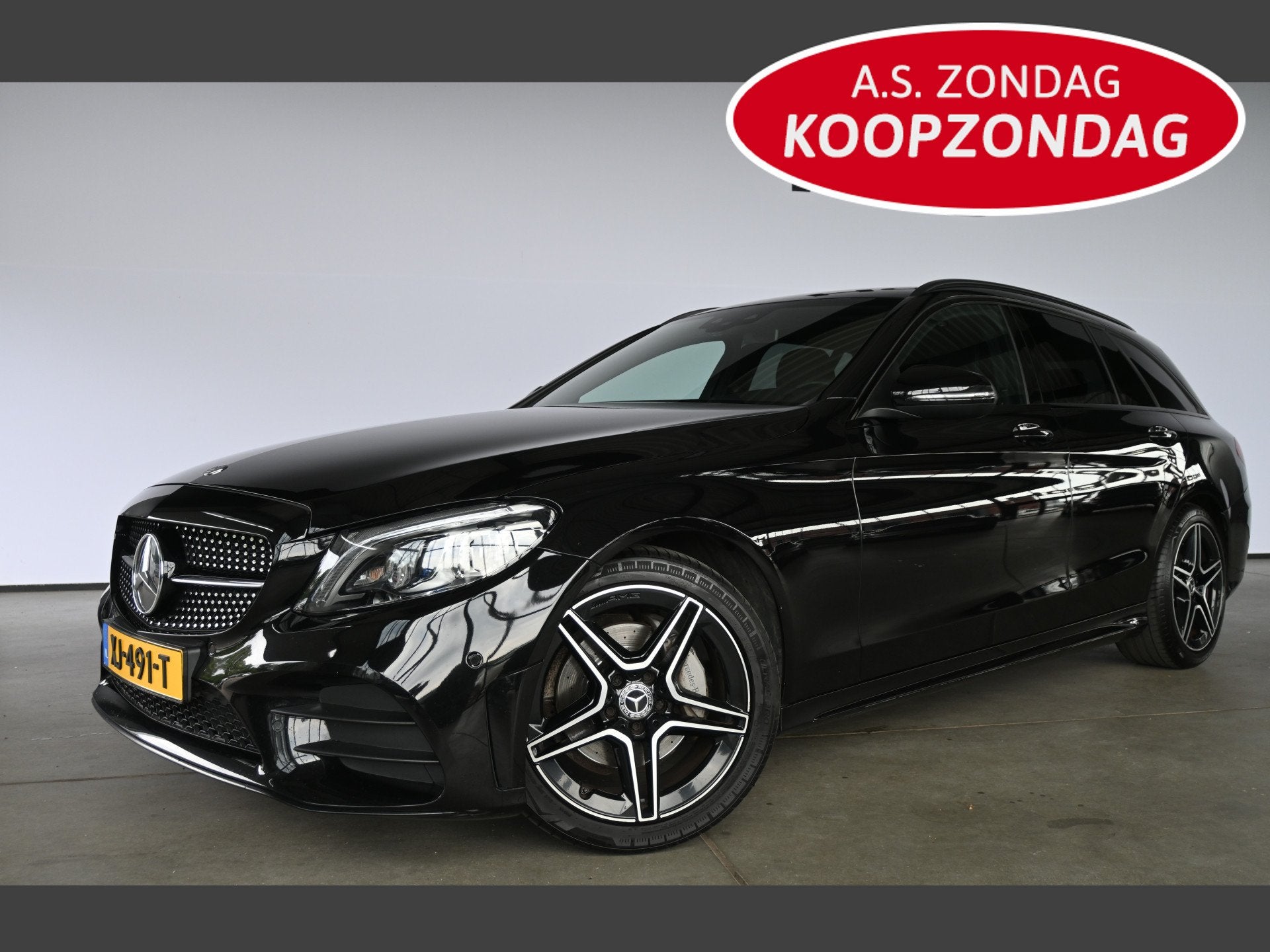 Mercedes-Benz C-Klasse Estate 180 Business Solution AMG Line, Auto's, Automaat, Met garantie (alle), Leder en Stof, Zwart