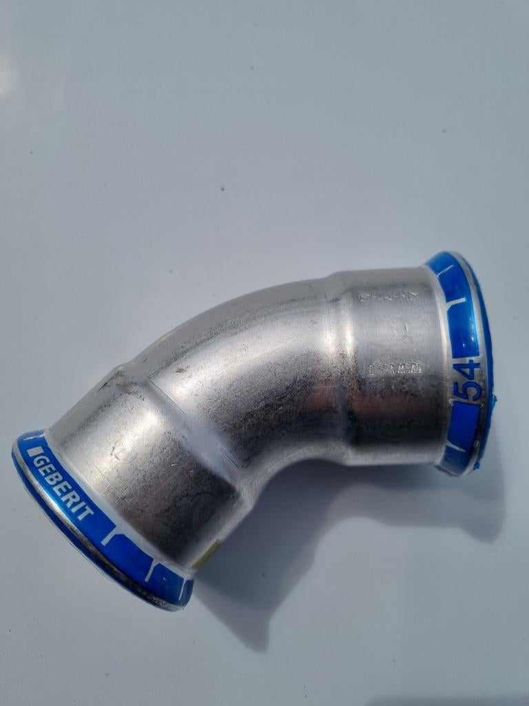 Geberit Mapress 54mm 45 grade bocht RVS, Bochten, Nieuw, Ophalen of Verzenden, Rvs