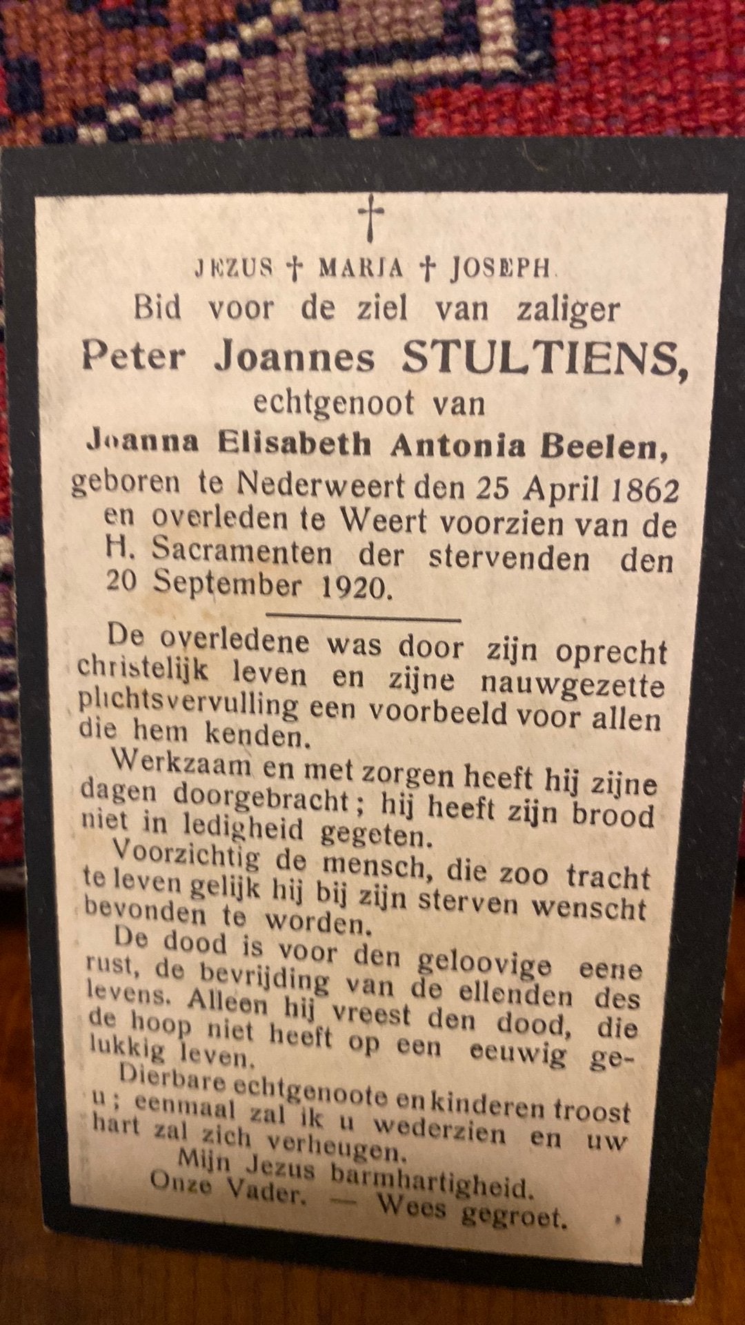 PJ Stultiens x Beelen 1862 Nederweert 1920 Weert, Ophalen of Verzenden