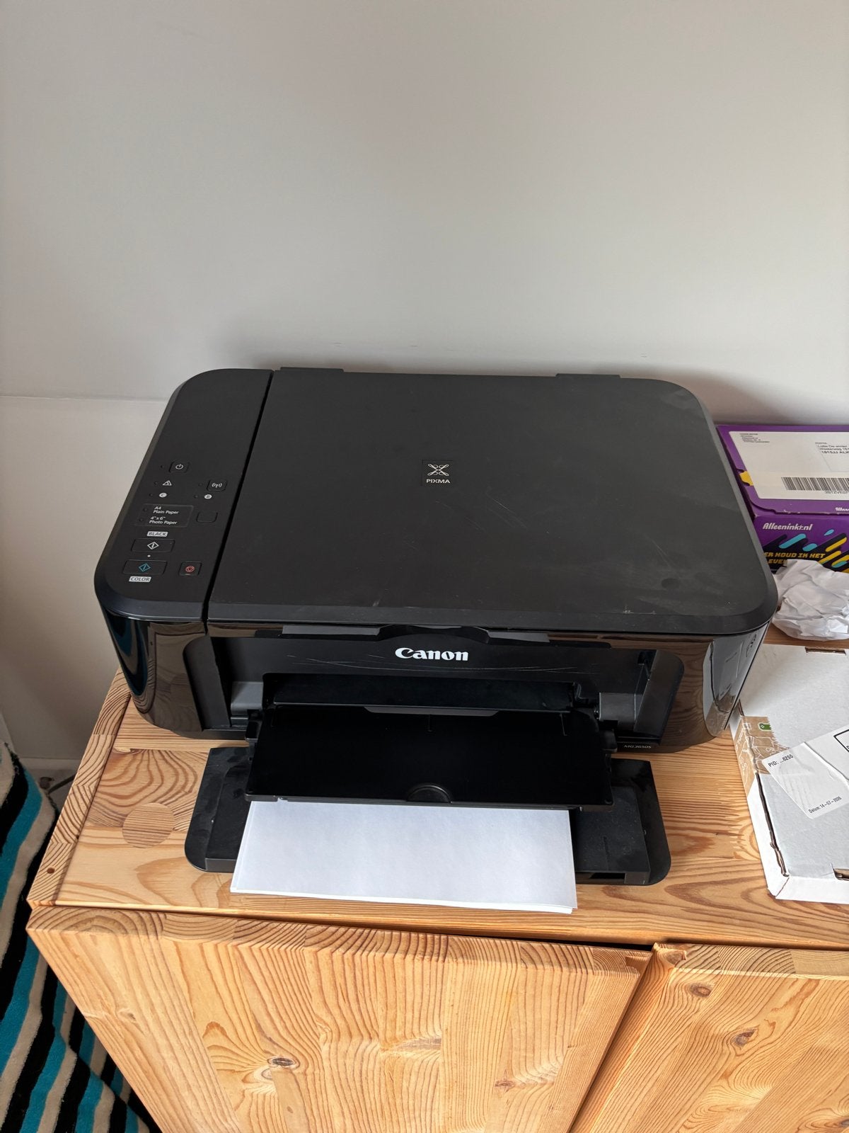 Canon MG3650S All-in-One printer + 6 zwarte cartridges, Computers en Software, Printers, Zo goed als nieuw, All-in-one, Inkjetprinter