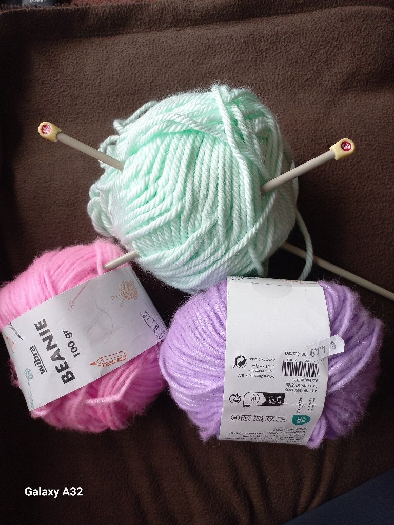 Breiwol patroon breinaalden lila roze mintgroen en Breitas, Ophalen of Verzenden, Nieuw, Breien, Wol of Garen