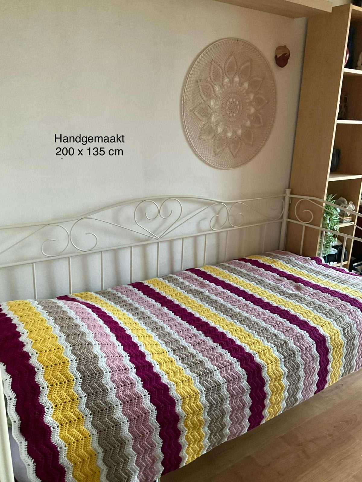 Mooie warme handgemaakte woondekens/sprei in vintage stijl, Ophalen of Verzenden, Nieuw, Woondeken