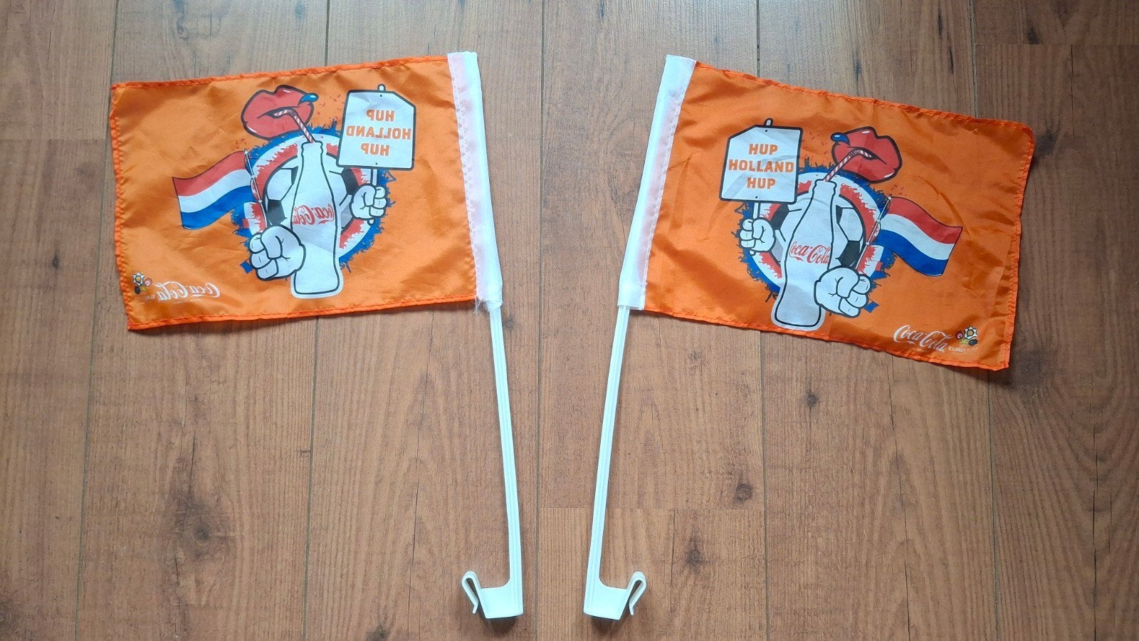 Oranje vlaggen WK, 2 stuks, Ophalen of Verzenden, Zo goed als nieuw, Versiering, Oranje of Koningsdag