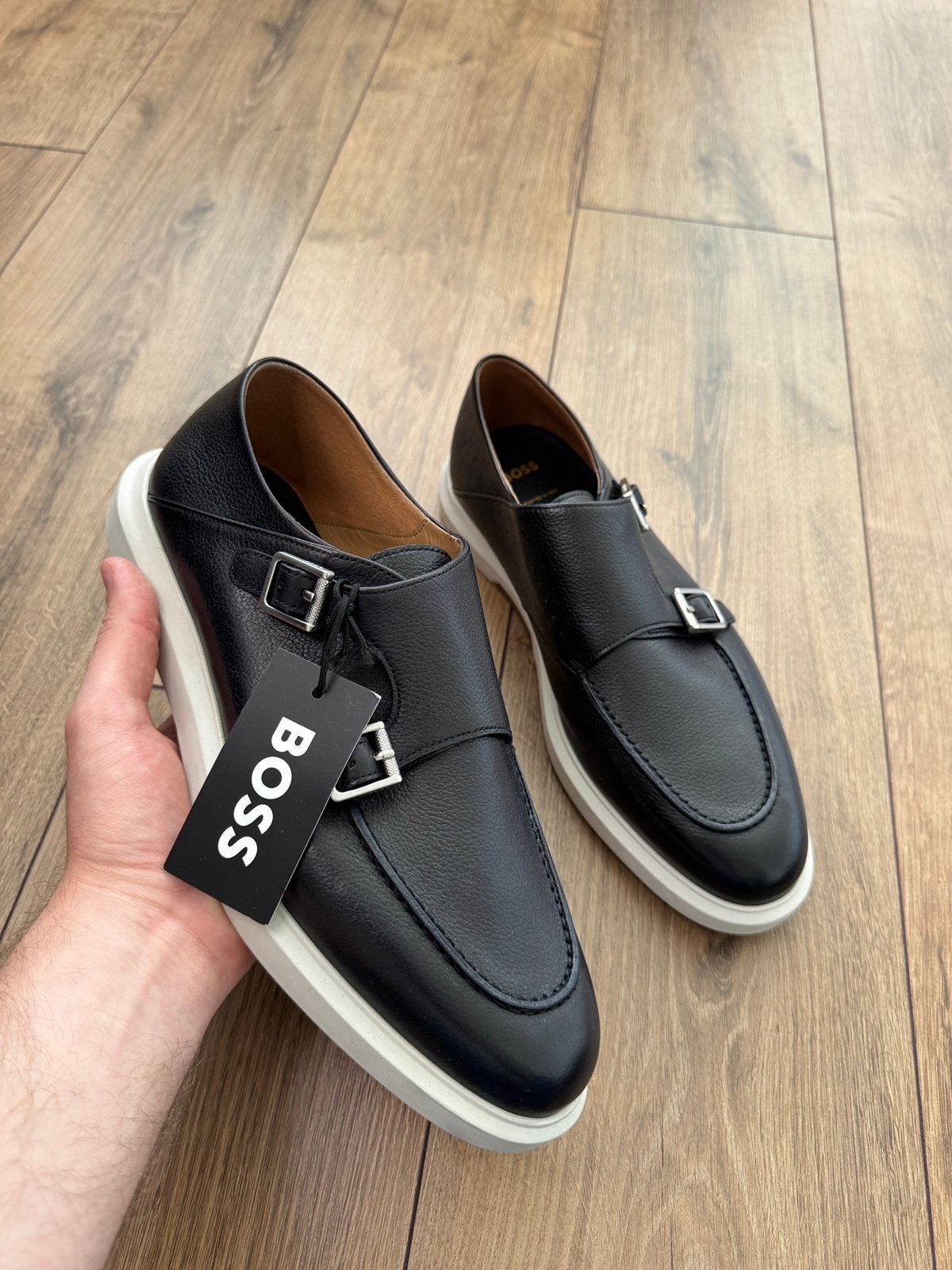 Boss Randy Monk Black Leather Size 42, Kleding | Heren, Schoenen, Boss.com, Zwart, Hugo boss, Hugobossshoes