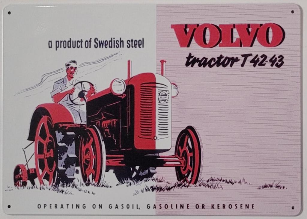Volvo Tractor T42-43 reclamebord van metaal wandbord deco, Ophalen of Verzenden, Nieuw, Auto's