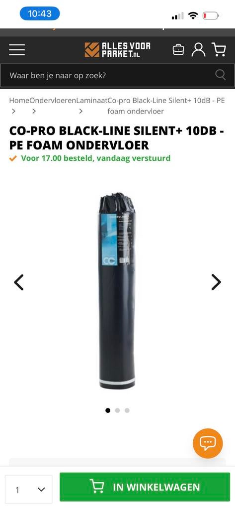 2 rollen ondervloer Blackline Silent, Overige typen, Nieuw, Ophalen of Verzenden, 10 m² of meer