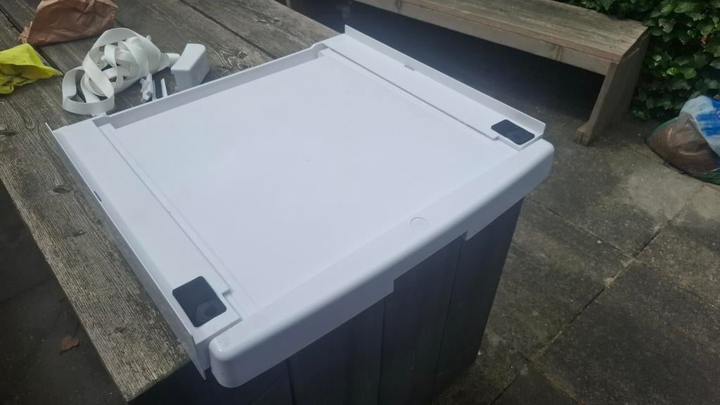 Tussenstuk wasmachine en droger met plank, Ophalen, Gebruikt
