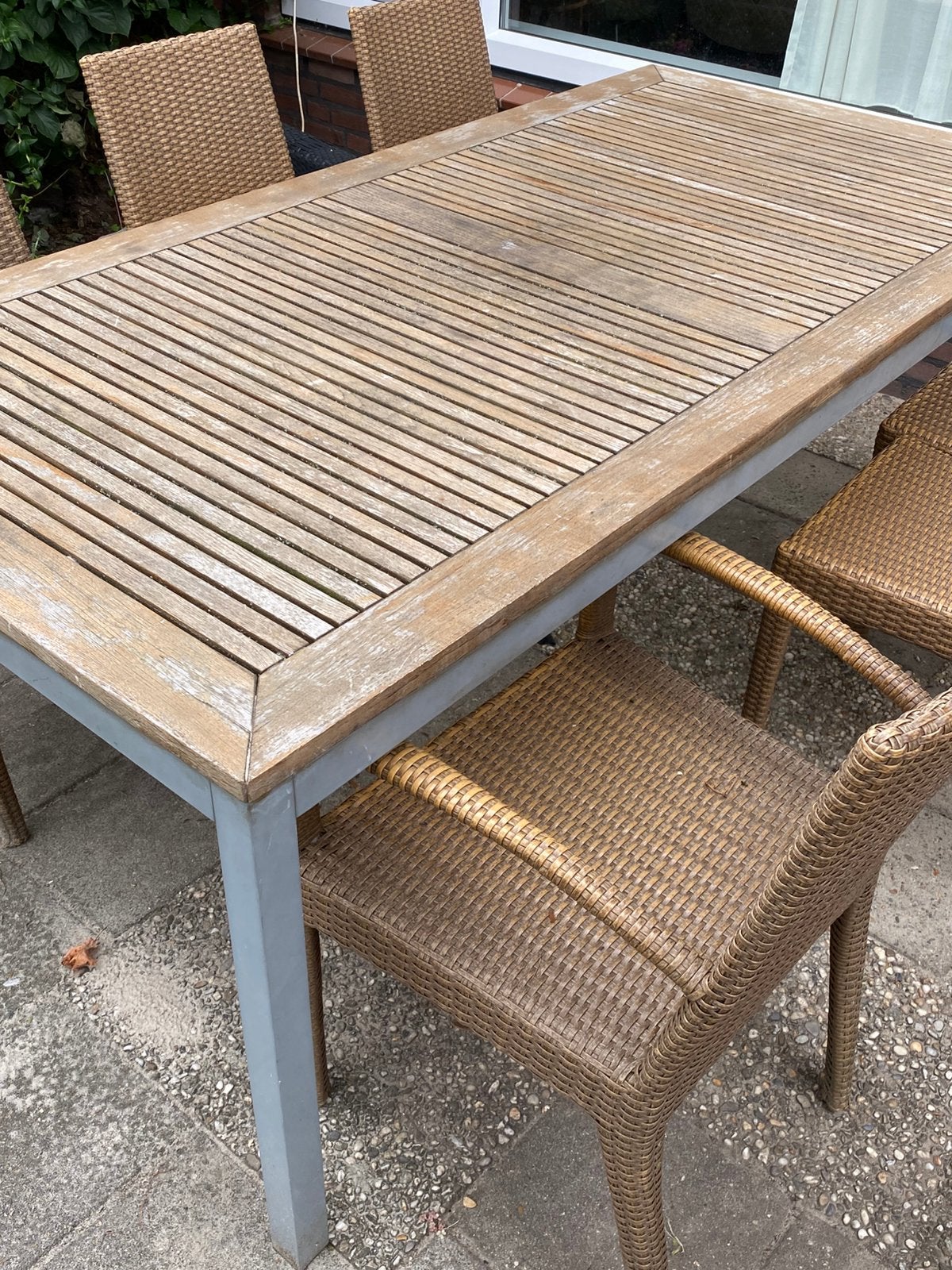 Ocean tuintafel / eettafel, Tuin en Terras, Ophalen, Gebruikt, Rechthoekig, Hout