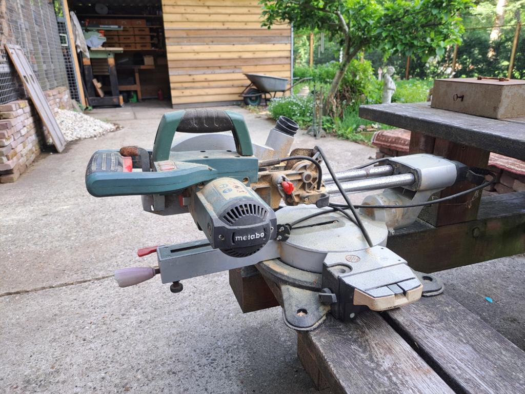 Metabo afkortzaag, Doe-het-zelf en Verbouw, Gereedschap | Zaagmachines, Ophalen, Gebruikt, Afkortzaag, 30 tot 70 mm