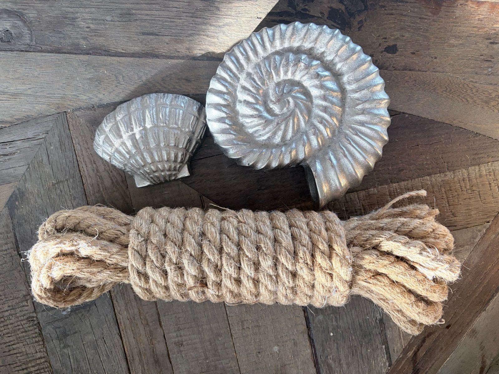 Rivièra Maison schelp, slakkenhuis en touw zilver, Ophalen of Verzenden, Metaal, Zilver, Landelijk