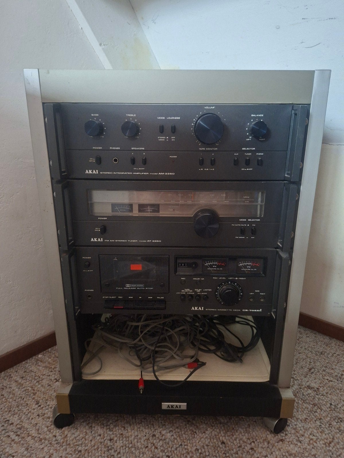 AKAI stereotoren met losstaande platenspeler, vintage, Ophalen, Tuner of Radio, Gebruikt, Losse componenten
