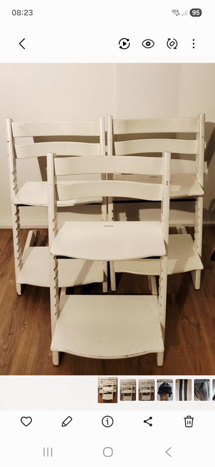 stokke witte stoelen - 3 stuks, Ophalen, Zo goed als nieuw, Overige typen