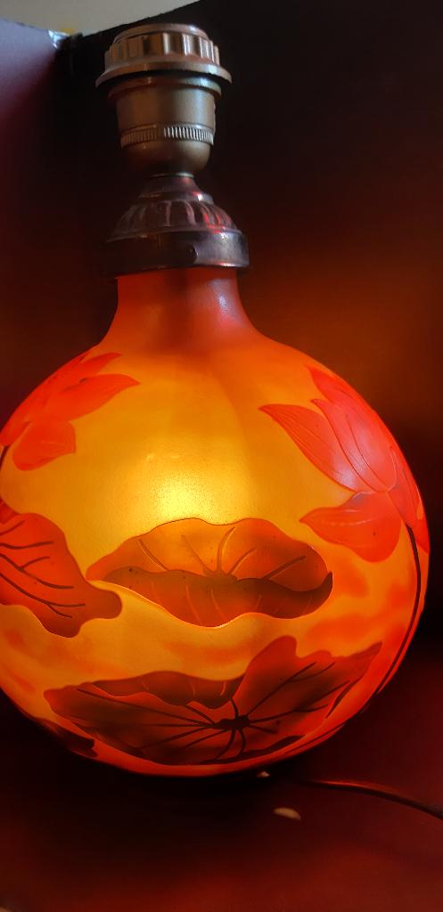 Cameo basis lamp, Moderne art deco, 50 tot 75 cm, Ophalen of Verzenden, Glas