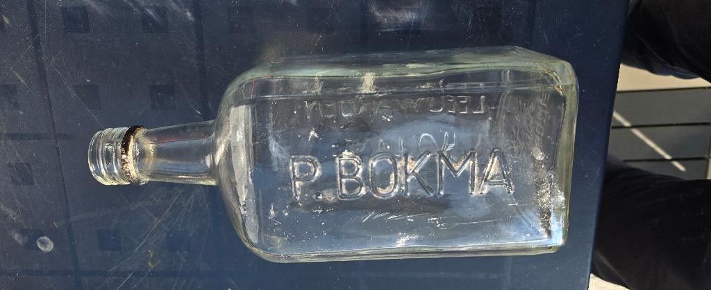 P.Bokma Leeuwarden Holland jenever fles, Ophalen of Verzenden