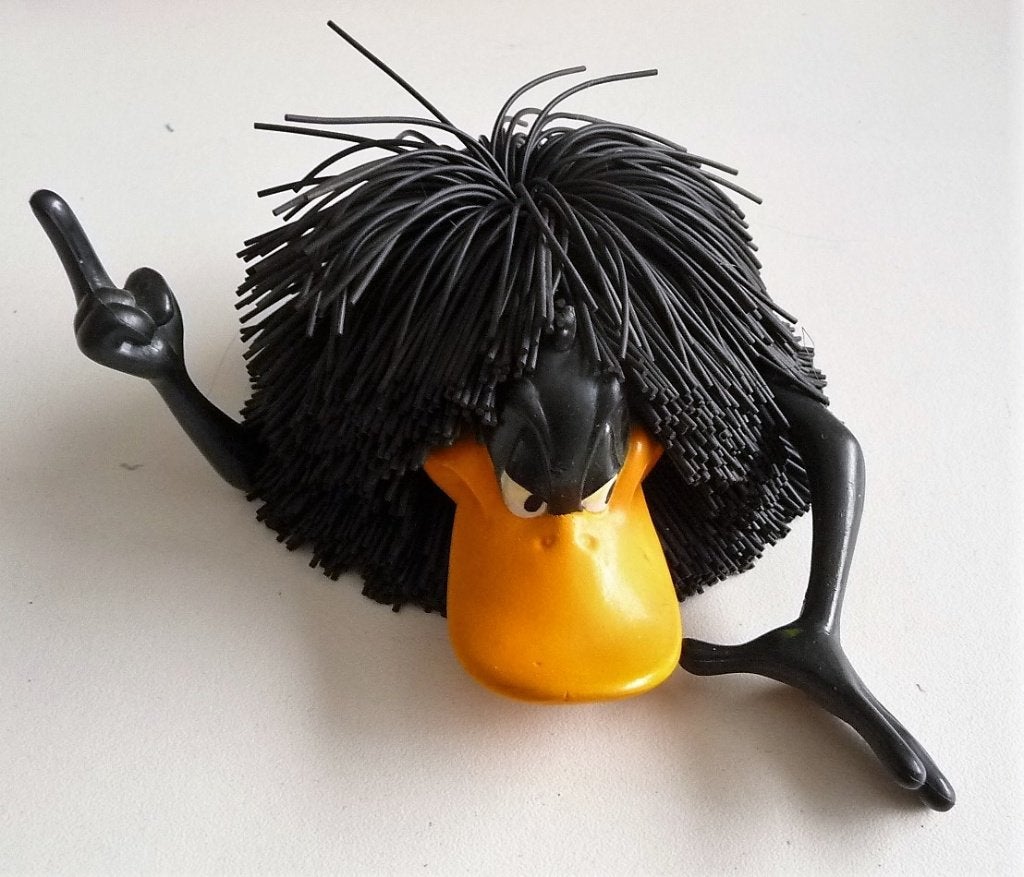 FIGUUR DAFFY DUCK RUBBER HAAR BOLL, NINTENDO SUPER MARIO YOS, Verzenden, Zo goed als nieuw