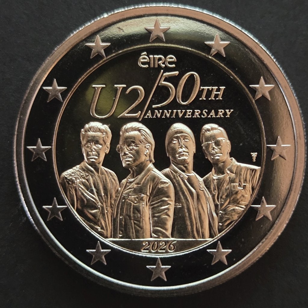 Ierland 2026: U2 | Meerdere beschikbaar | Direct leverbaar!, Postzegels en Munten, Ophalen of Verzenden, Ierland, 2 euro, Losse munt