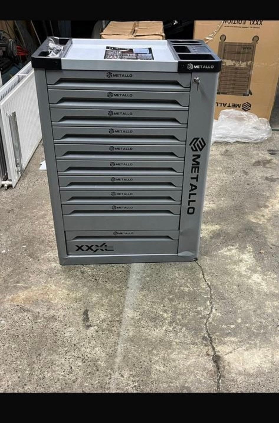 Metallo XXL gereedschapswagen – compleet gevuld – nieuwstaat, Doe-het-zelf en Verbouw, Ophalen, Nieuw