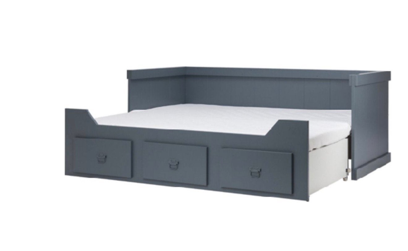 COMING daybed/logeerbed met 3 lades  + 2 M-Line matrassen, Ophalen, Tweepersoons, Zo goed als nieuw, 180 cm