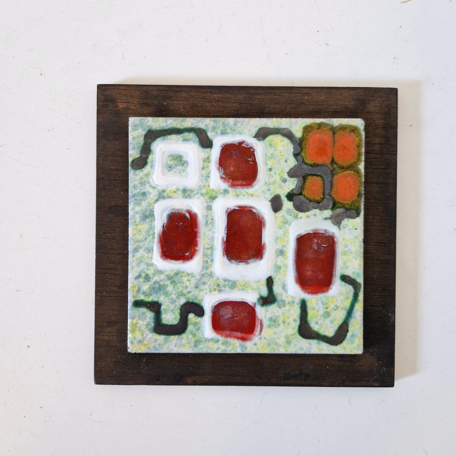 Handgemaakte keramische tegel 14x14 cm, Ophalen of Verzenden