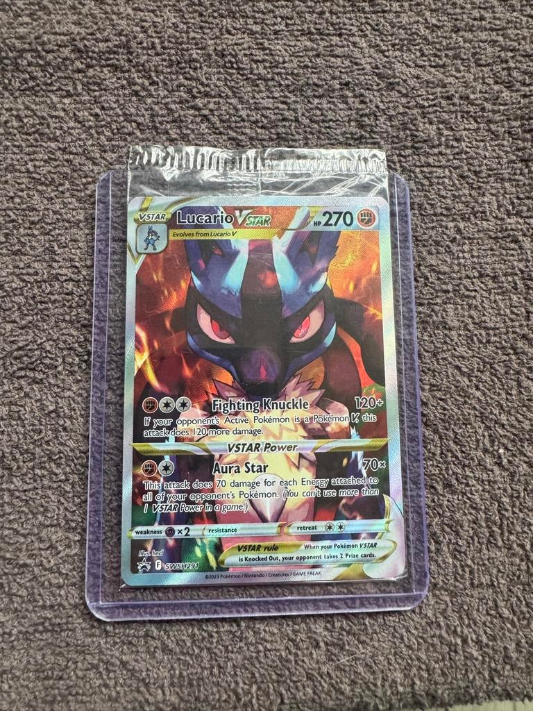Lucario VSTAR Pokémon Kaart SWSH291 - Zo goed als nieuw, Ophalen of Verzenden, Zo goed als nieuw, Losse kaart