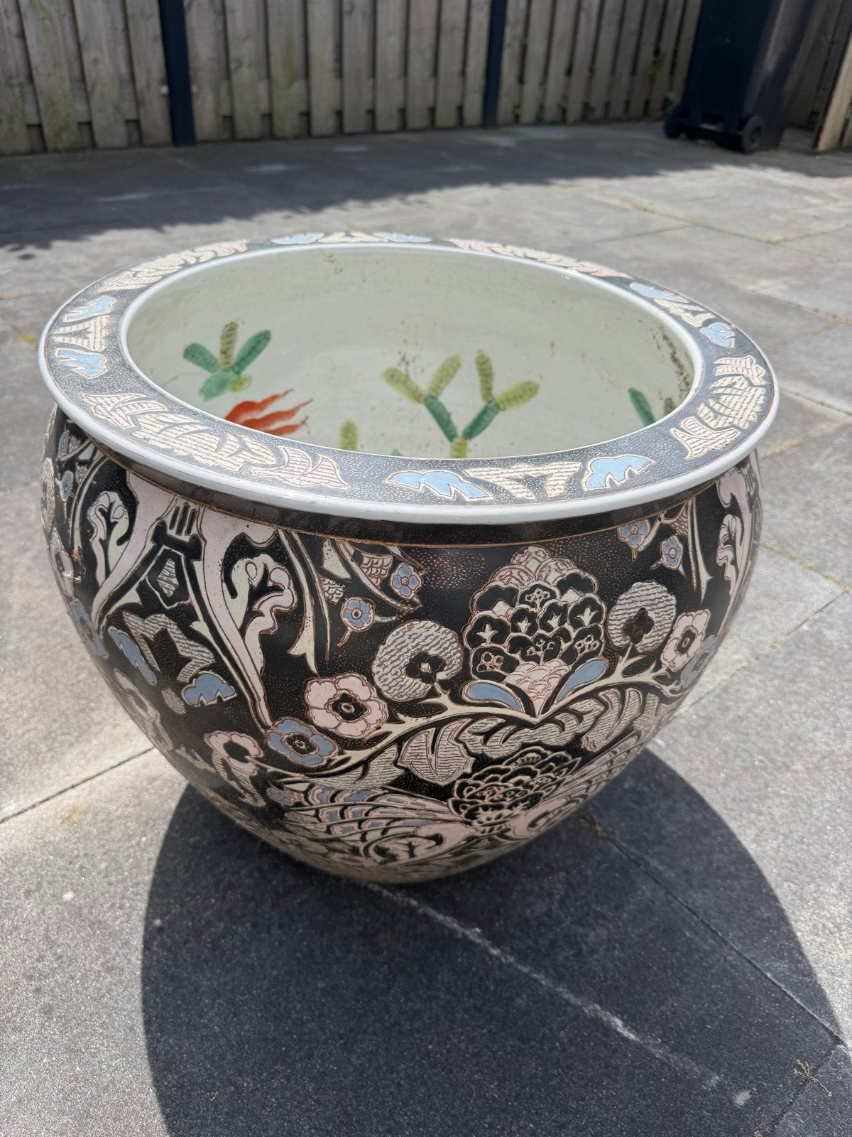 Prachtige Chinese Vissenkom / Bloempot met Patroon, Ophalen