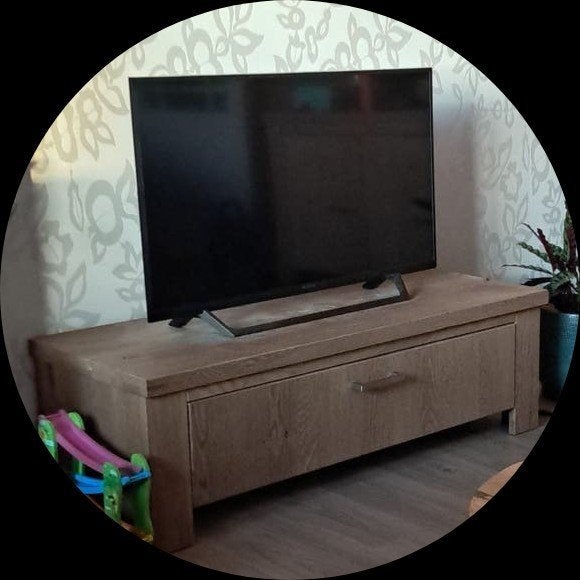 eikenhout tv kast, Ophalen, Gebruikt, Eikenhout, Minder dan 100 cm
