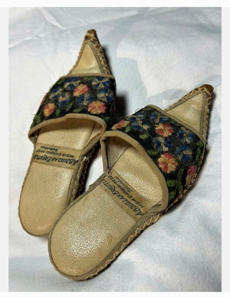 Antiek Vintage oosterse slofjes, zoolmaat 19,5 cm, Overige kleuren, Ophalen of Verzenden, X, Pantoffels of Sloffen