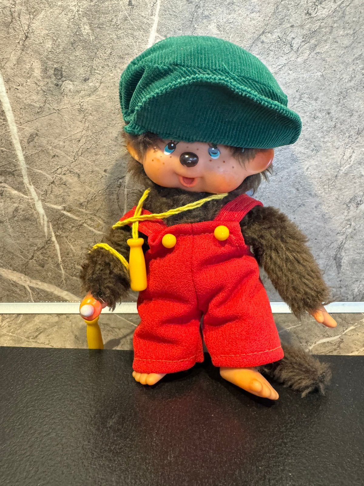 Sekiguchi Monchhichi Jongen met Tuinbroek & Springtouw, Ophalen of Verzenden, Zo goed als nieuw