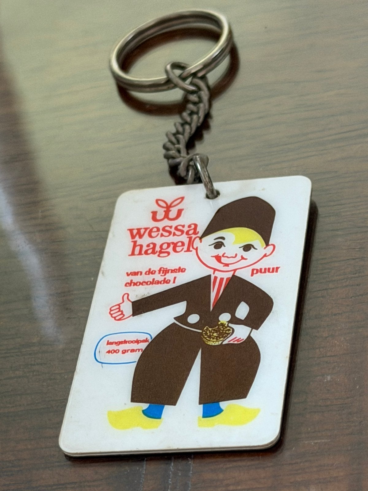 Vintage Wessa pure hagelslag sleutelhanger –  jaren 60/70, Verzamelen, Verzenden, Zo goed als nieuw, Merk