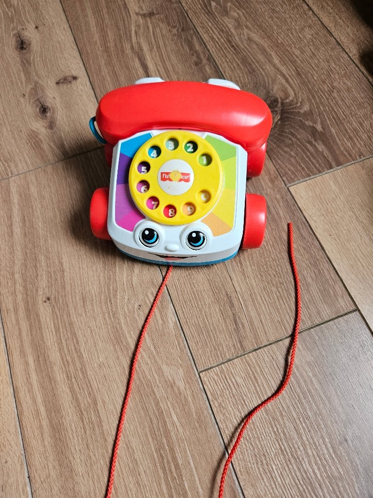 Fisher price telefoon, Ophalen of Verzenden, Gebruikt, Duw- of Trekspeelgoed, Met geluid