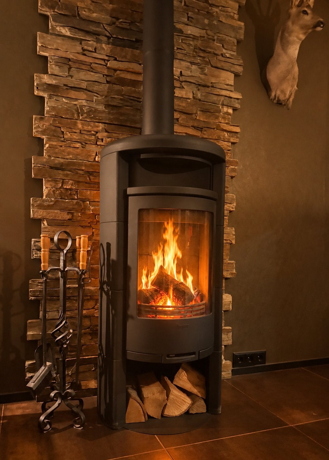 Unieke&Efficiente 🔥CONTURA black speksteen🔥houtkachel ZGAN, Huis en Inrichting, Ophalen, Houtkachel, Zo goed als nieuw, Vrijstaand
