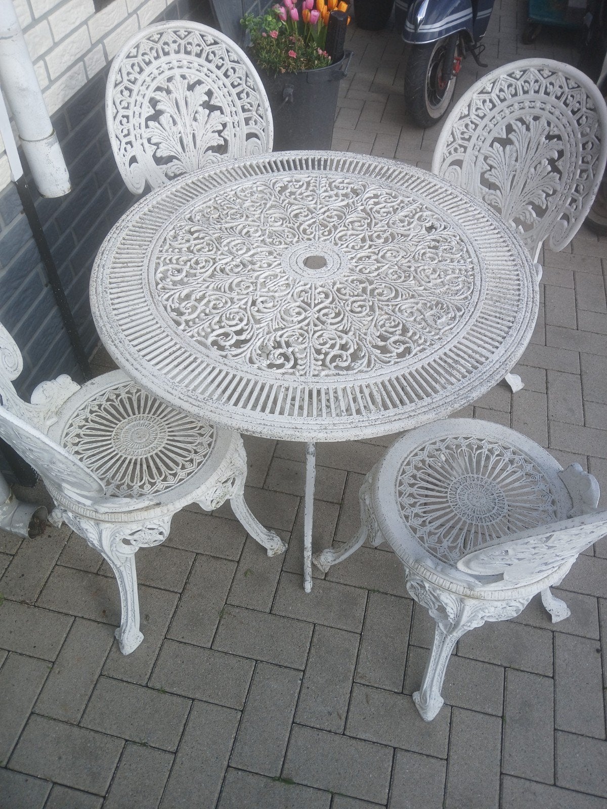 Brocante vintage tuinset, Tuin en Terras, Ophalen, Gebruikt