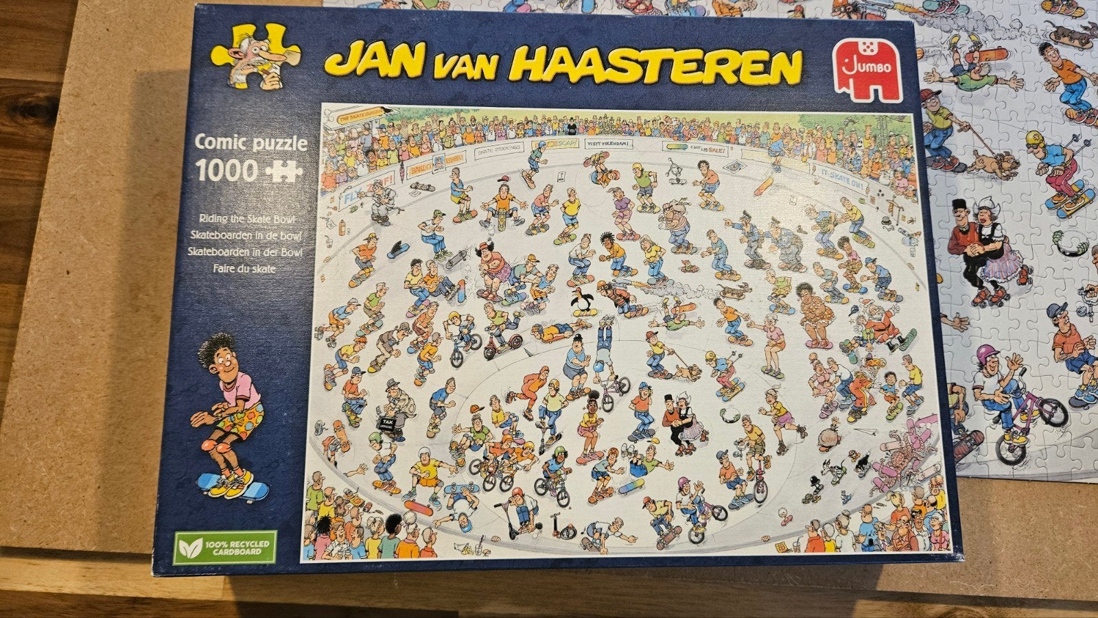 Jan van Haasteren puzzel. Skateboarden in de Bowl, Ophalen of Verzenden, 500 t/m 1500 stukjes, Zo goed als nieuw, Legpuzzel