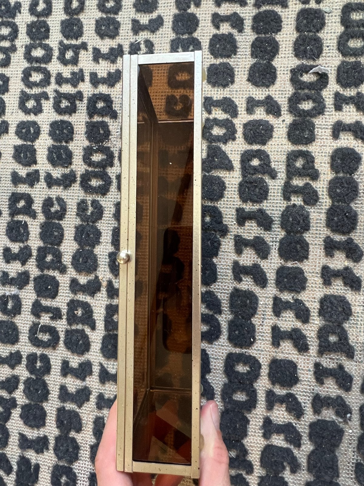 Glazen sieradendoos met spiegelbodem, Ophalen of Verzenden, Zo goed als nieuw, Goud, Glas
