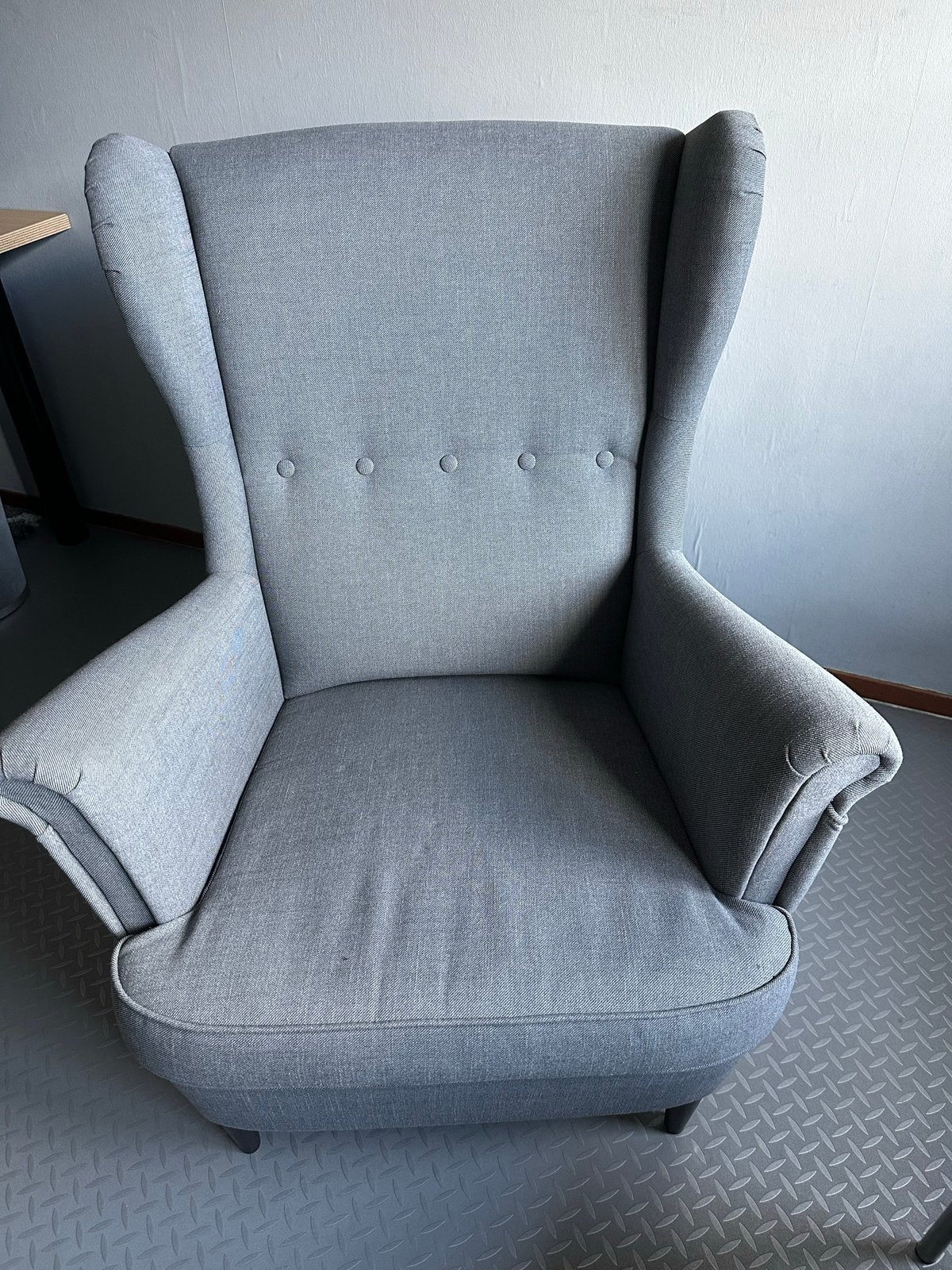 IKEA Strandmon fauteuil - Grijs, Ophalen, Zo goed als nieuw, Stof, 75 tot 100 cm