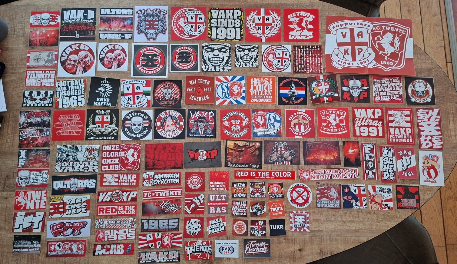 VAK-P stickercollectie 106 stuks (FC Twente), Ophalen of Verzenden, Zo goed als nieuw, F.C. Twente, Poster, Plaatje of Sticker