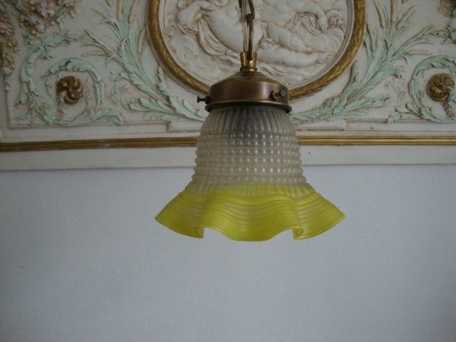 Oud glazen hanglampje (rokje) nr. 25, Ophalen of Verzenden