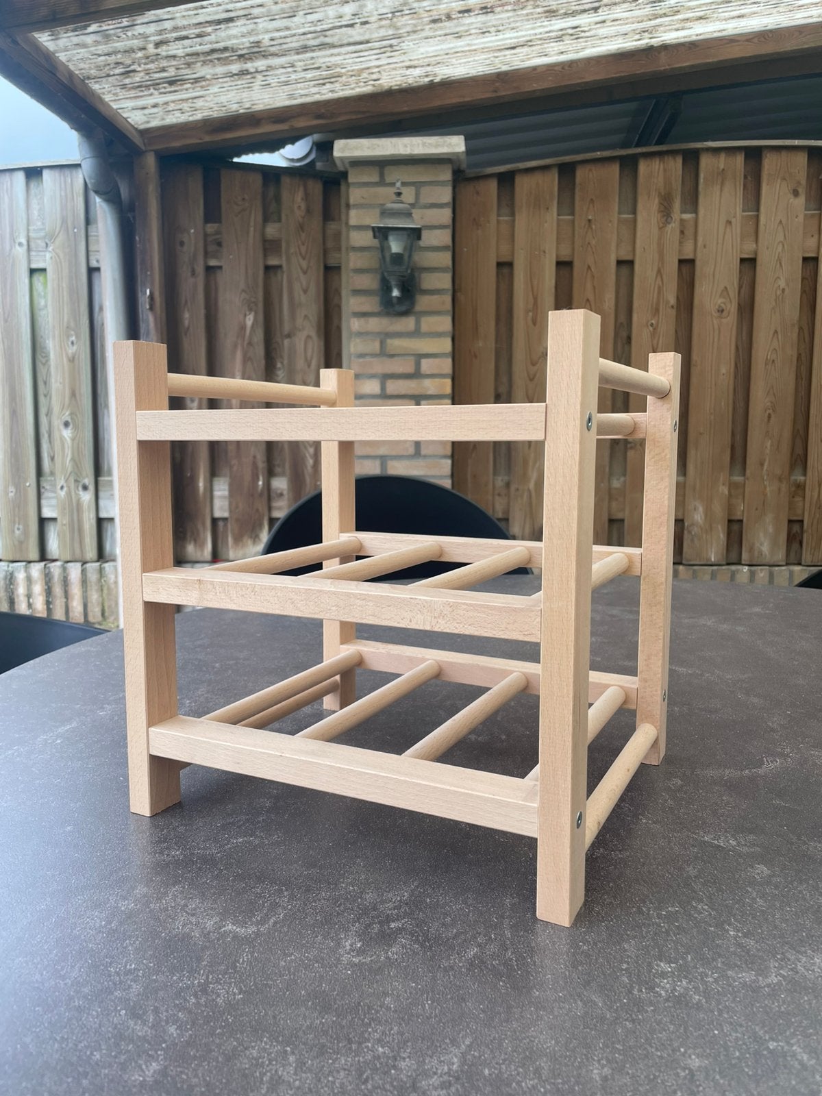 Houten wijnrek, Ophalen, Zo goed als nieuw, Hout, 5 tot 15 flessen