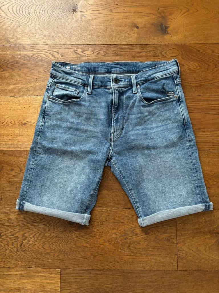 G-star 3301 slim short (W32)., Ophalen of Verzenden, Zo goed als nieuw, Blauw, W32 (confectie 46) of kleiner
