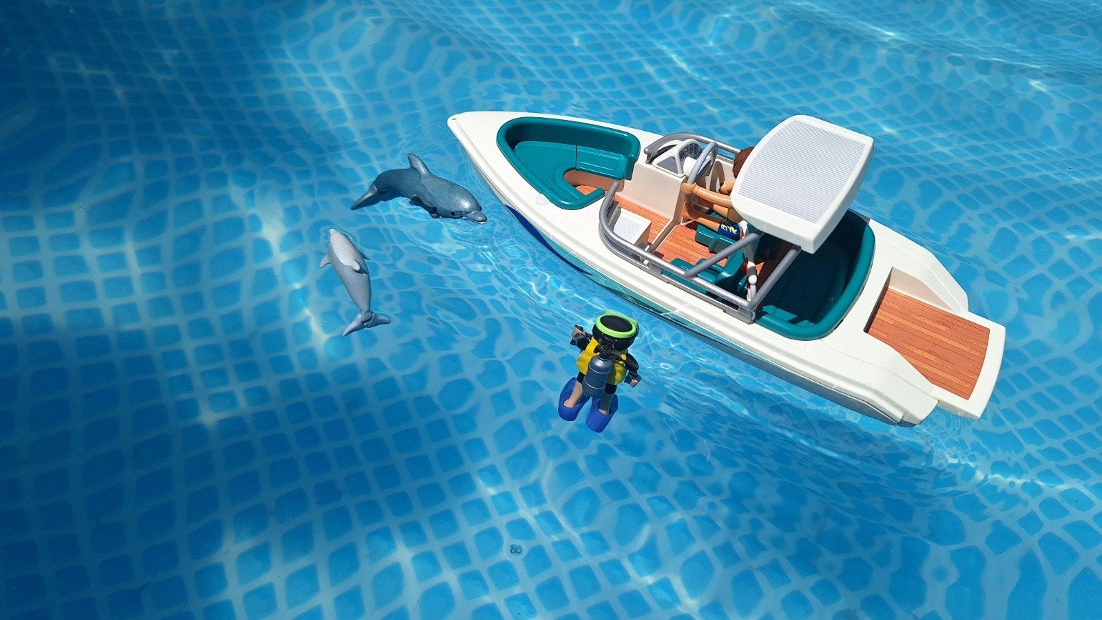 Playmobil Speedboot met dolfijnen 6981-9164, Kinderen en Baby's, Gebruikt, Complete set, Ophalen of Verzenden, Summer fun