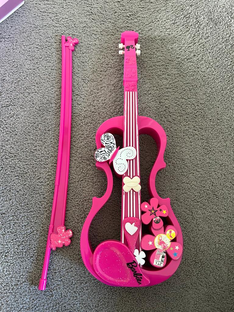 Barbie speelgoed roze viool met geluid!, Ophalen of Verzenden, Zo goed als nieuw
