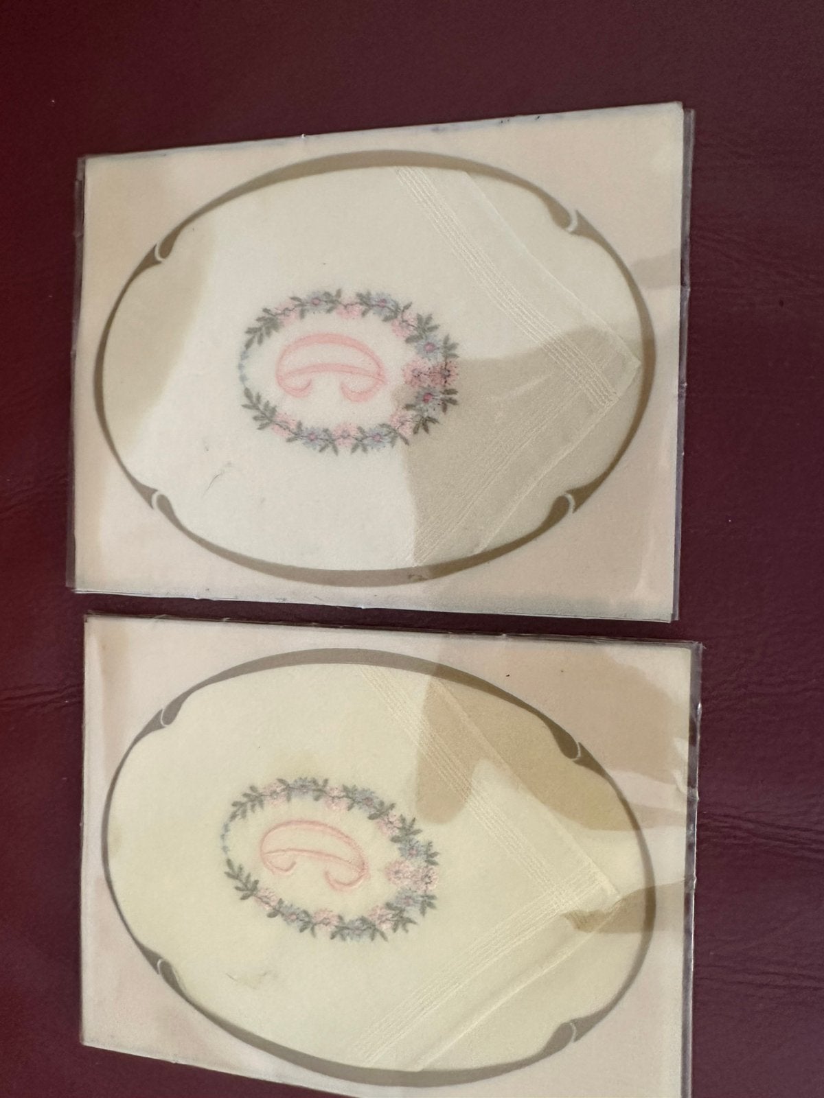 Vintage dameszakdoeken met letter D, Ophalen of Verzenden
