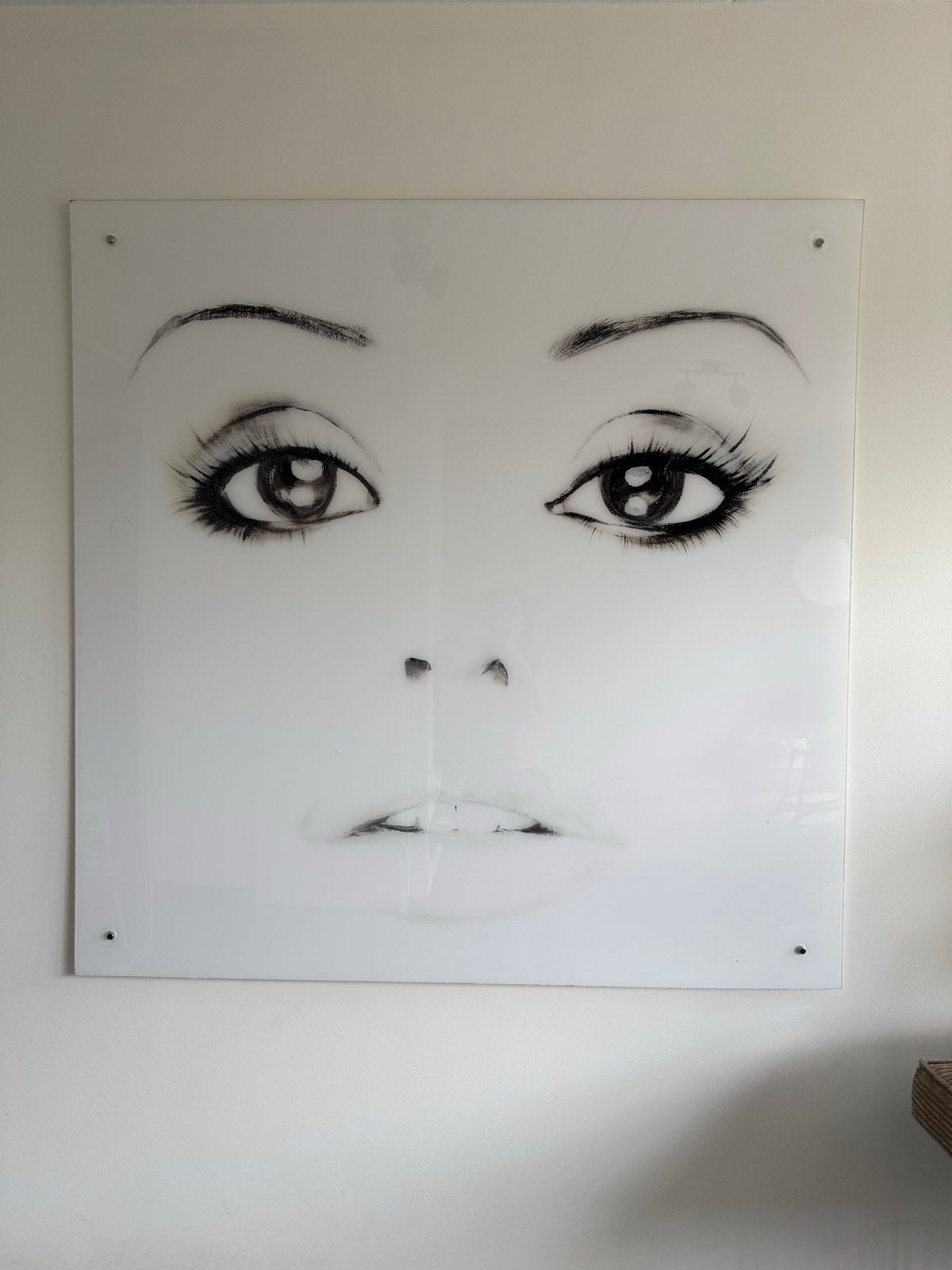 Modern portret van een vrouw op plexiglas, Portret of Personen, Realistisch, Overige ondergronden, Ophalen of Verzenden