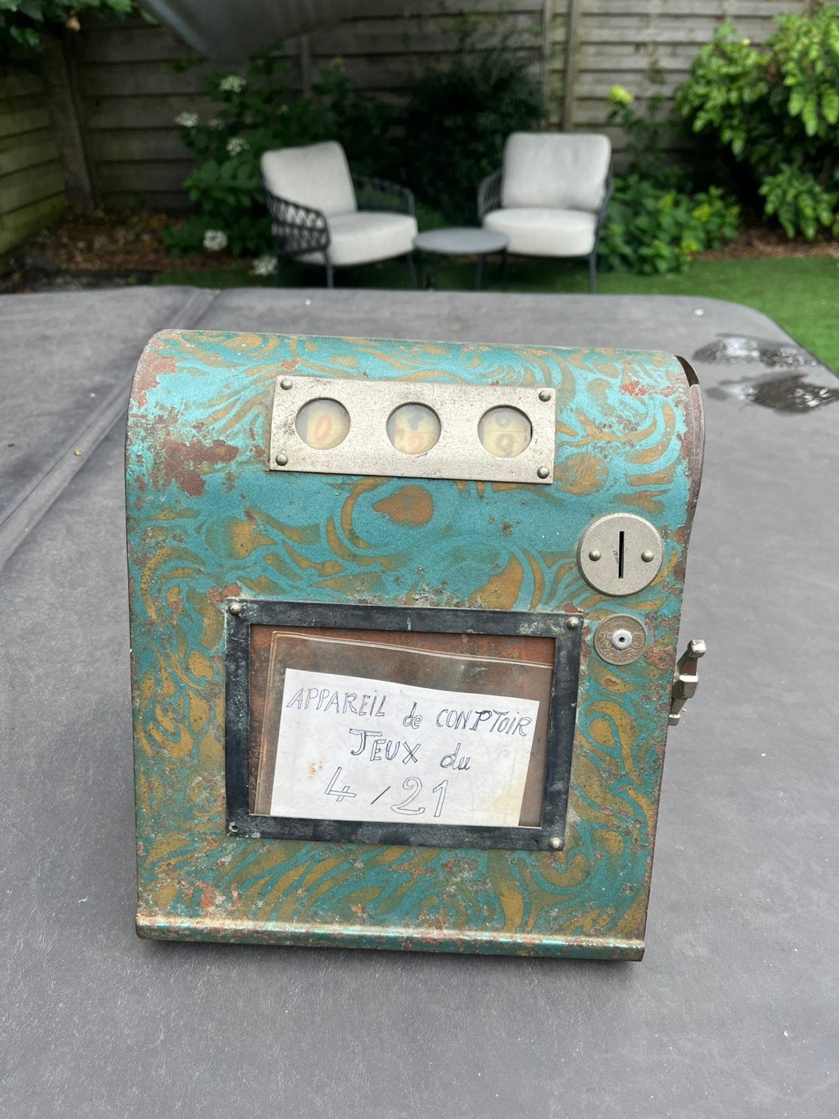 Slotmachine/tradestimulator zeer oud, Ophalen of Verzenden, Zo goed als nieuw