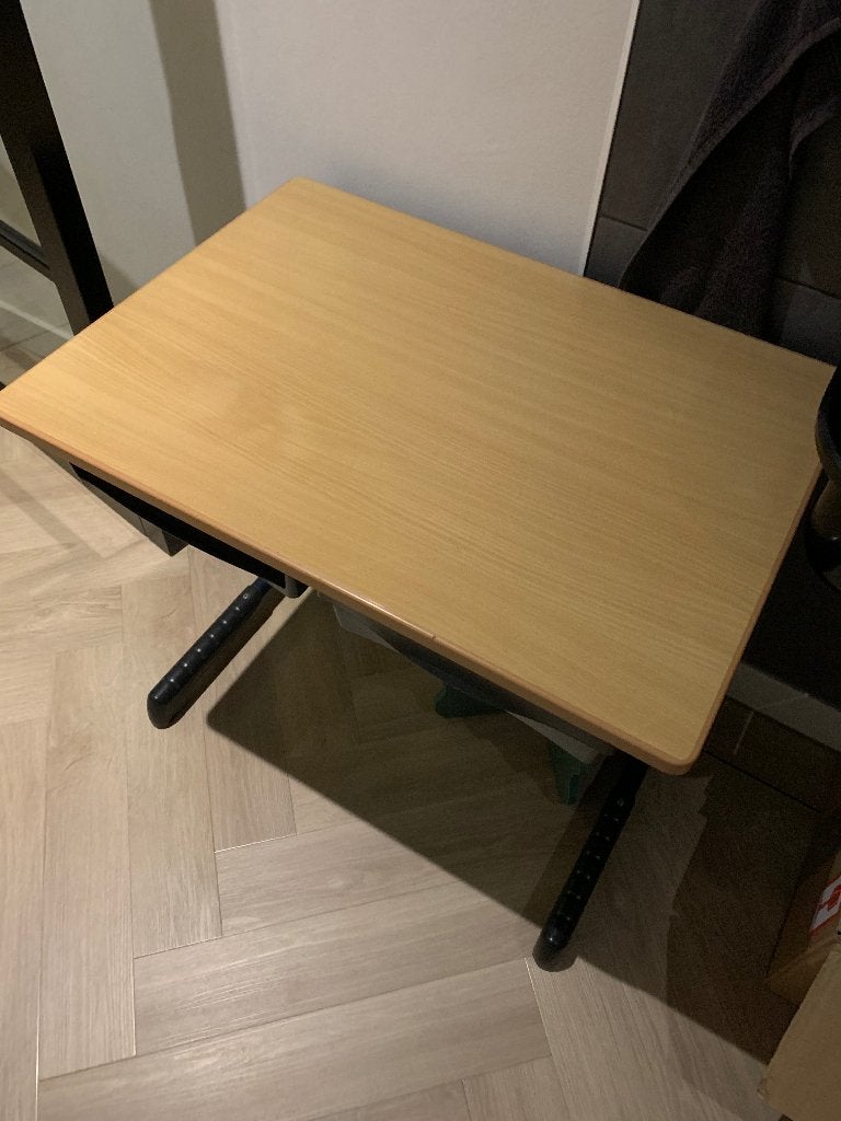 Vintage schoolbureautje met lade - 50x70cm, Ophalen, Gebruikt, Tafel(s)