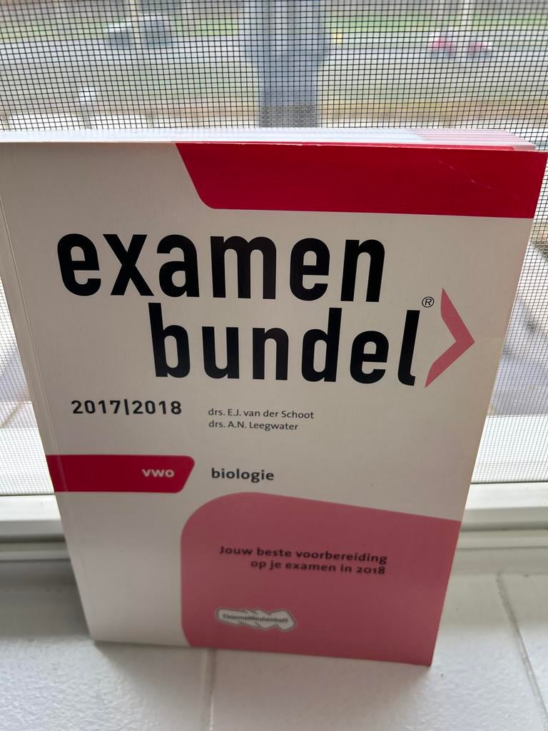 Examenbundel Biologie VWO 2017/2018, Ophalen of Verzenden, Gelezen, VWO, Biologie
